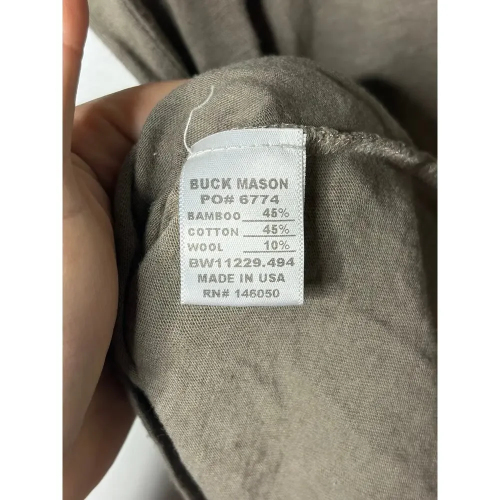 Buck Mason latte cream lightweight turtleneck pullover top sz L